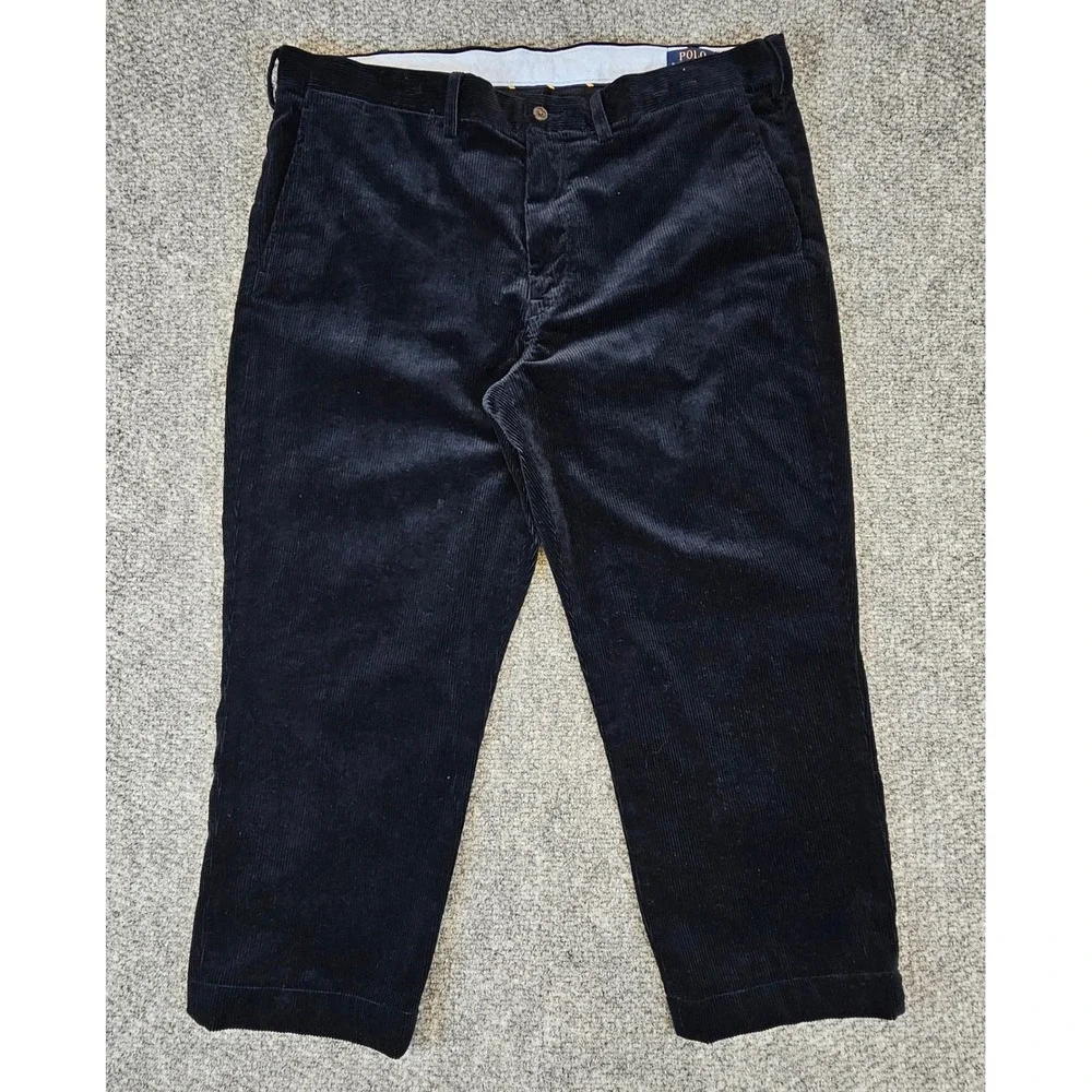 Polo Ralph Lauren Mens Navy Blue Corduroy Stretch Straight Fit Pants 38x25‎
